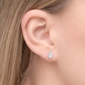 Ohrstecker Drops mit Diamanten, 18 Karat-LEAF Sale