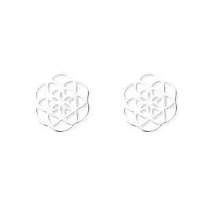 Ohrstecker Flower of Life, 925 Sterlingsilber-LEAF Sale