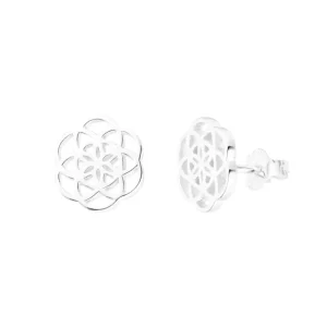 Ohrstecker Flower of Life, 925 Sterlingsilber-LEAF Sale