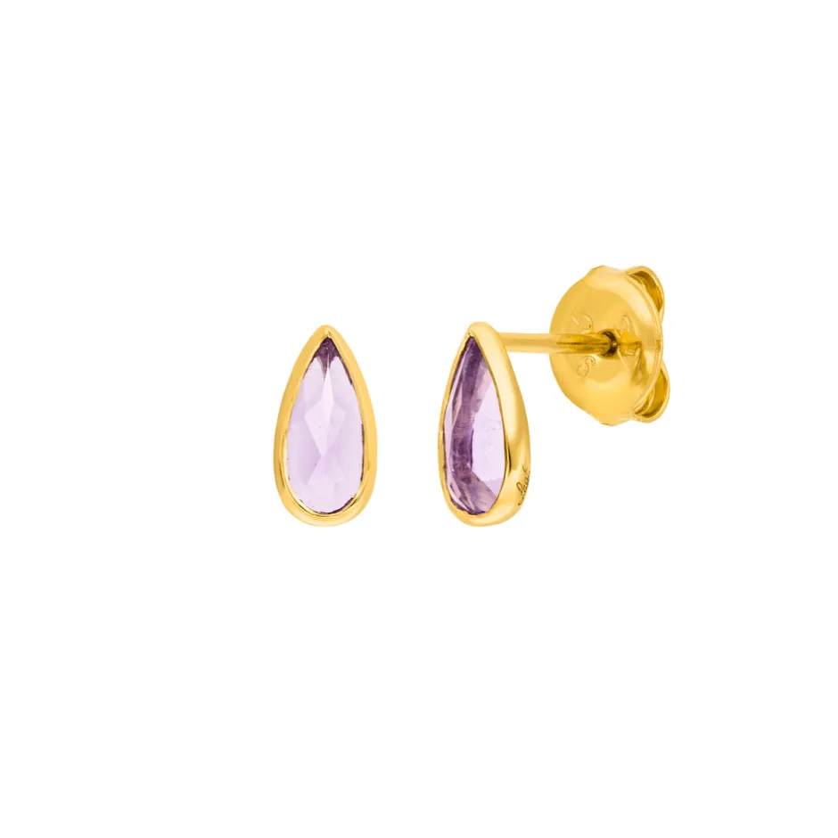 ohrstecker_gem_drop_ameth_0-1.webp Ohrstecker Gem Drop, Amethyst, 18 K Gelbgold vergoldet-LEAF Sale