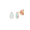 Ohrstecker Gem Drop, Aqua Chalzedon, 18 K Rosegold vergoldet-LEAF New