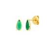 Ohrstecker Gem Drop, Grüner Achat, 18 K Gelbgold vergoldet-LEAF Fashion