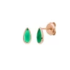 Ohrstecker Gem Drop, Grüner Achat, 18 K Rosegold vergoldet-LEAF New