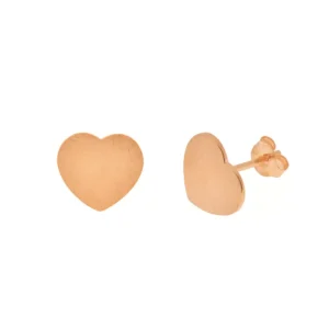 Ohrstecker Heart-Disc, matt, 18 Rosegold vergoldet-LEAF New