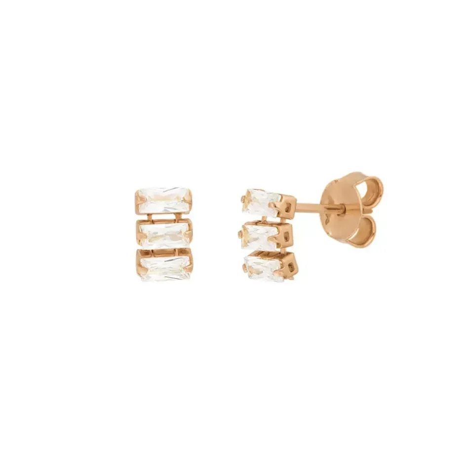 ohrstecker_ice_cube_zirko_2.webp Ohrstecker ICE CUBE, Zirkonia, 18 K Rosegold vergoldet-LEAF Online
