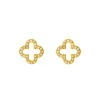 Ohrstecker Kleeblatt mit Zirkonia, 18 K Gelbgold vergoldet-LEAF Outlet