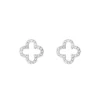 Ohrstecker Kleeblatt mit Zirkonia, 925 Sterlingsilber-LEAF Best