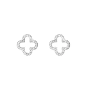 Ohrstecker Kleeblatt mit Zirkonia, 925 Sterlingsilber-LEAF Sale