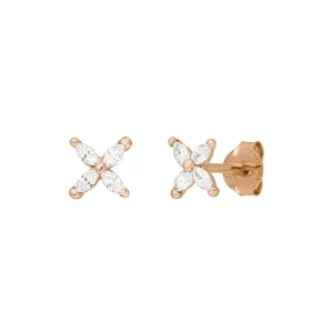 Ohrstecker Flower, 18 K Rosegold vergoldet-LEAF Best