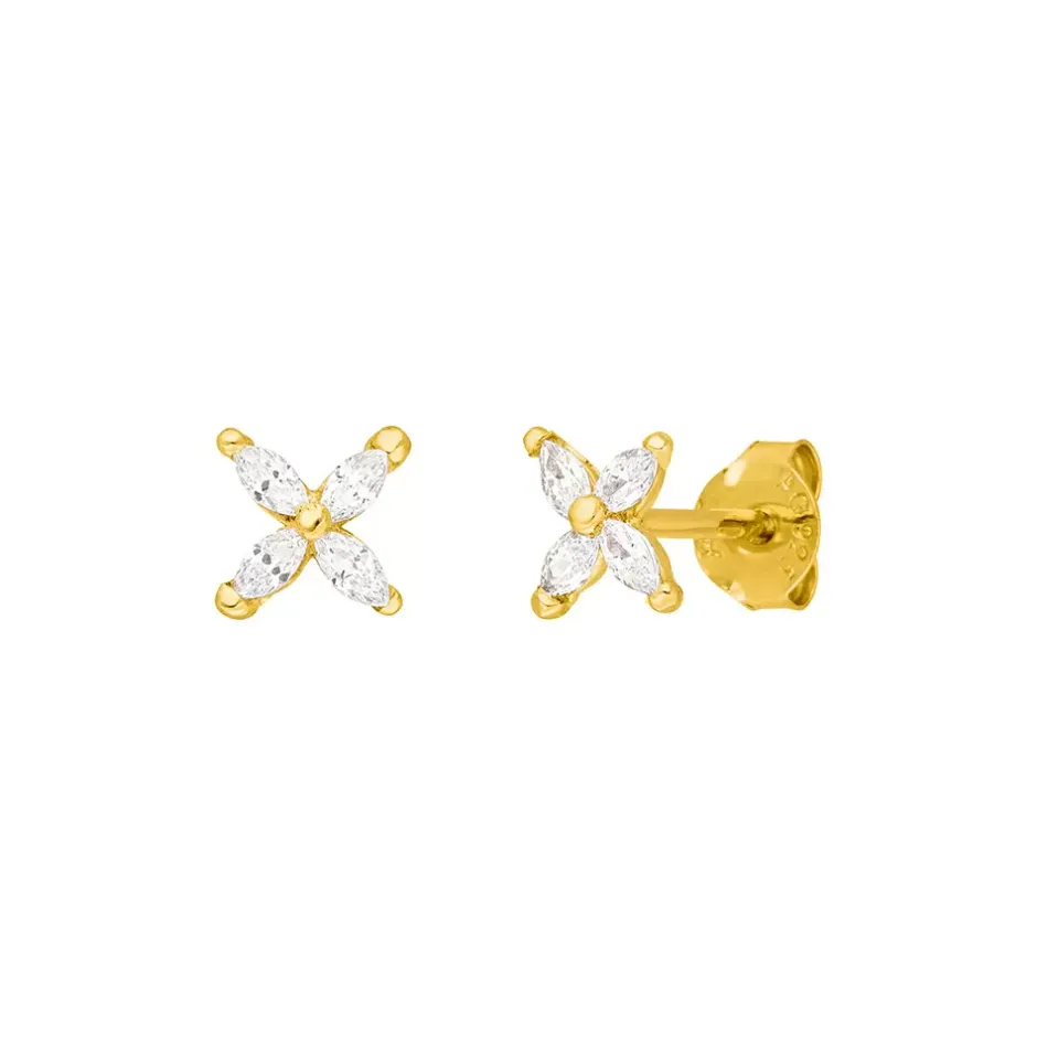 ohrstecker_leaf_flower__k_0.webp Ohrstecker Flower, 18 K Gelbgold vergoldet-LEAF Hot