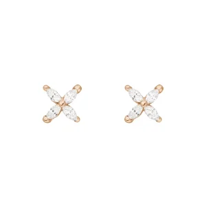 Ohrstecker Flower, 18 K Rosegold vergoldet-LEAF Best