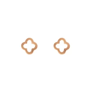 Ohrstecker MINI Clover, 18 K Rosegold vergoldet-LEAF New