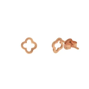Ohrstecker MINI Clover, 18 K Rosegold vergoldet-LEAF New