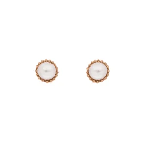 Ohrstecker mit Perle, 18 K Rosegold vergoldet-LEAF Online