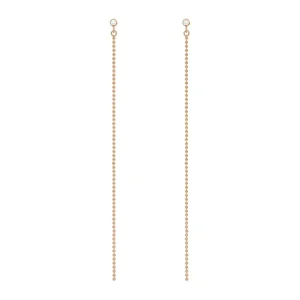 Ohrstecker MY FIRST DIAMOND, ball chain, 14 Karat Rosegold-LEAF Clearance