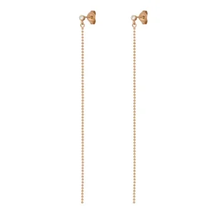 Ohrstecker MY FIRST DIAMOND, ball chain, 14 Karat Rosegold-LEAF Clearance