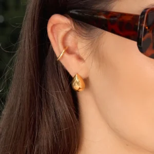 Ohrstecker One Drop, 18 K Rosegold vergoldet-LEAF Hot