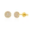 Ohrstecker Pavé mit Diamanten, 18 Karat Gelbgold-LEAF Online