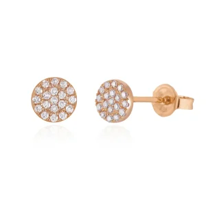 Ohrstecker Pavé mit Diamanten, 18 Karat Rosegold-LEAF Fashion