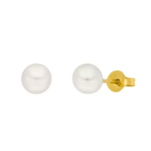 Ohrstecker Perle, 6mm, 14 Karat Gelbgold-LEAF Outlet