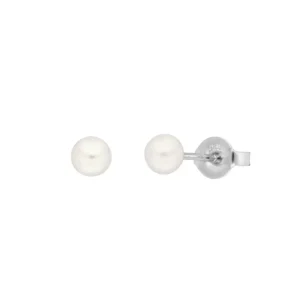 Ohrstecker Perle, 4mm, 14 Karat Weißgold-LEAF Outlet