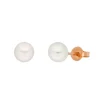 Ohrstecker Perle, 6mm, 14 Karat Rosegold-LEAF New