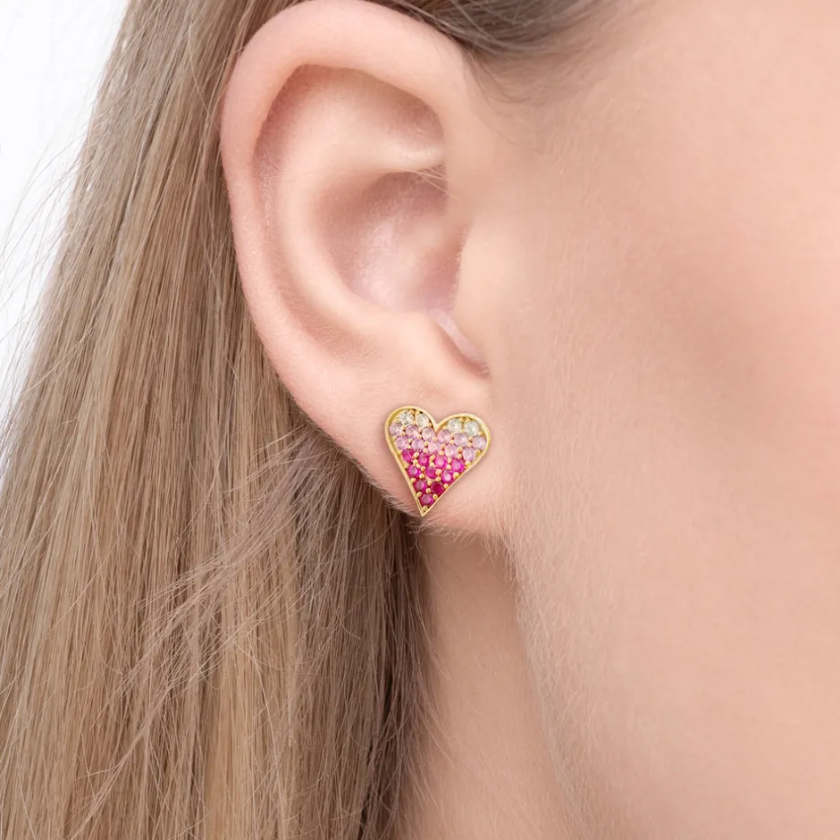 ohrstecker_pink_valentine_3-2.webp Ohrstecker Pink Valentine, 18 K Rosegold vergoldet-LEAF Online
