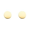 Ohrstecker Plättchen 8mm poliert, 18 K Gelbgold vergoldet-LEAF Hot