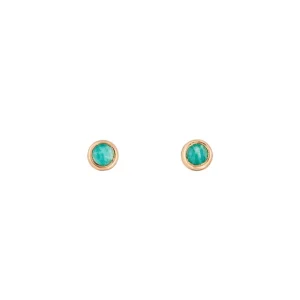 Ohrstecker Pure Amazonit, 3mm, 18 K Rosegold vergoldet-LEAF Best