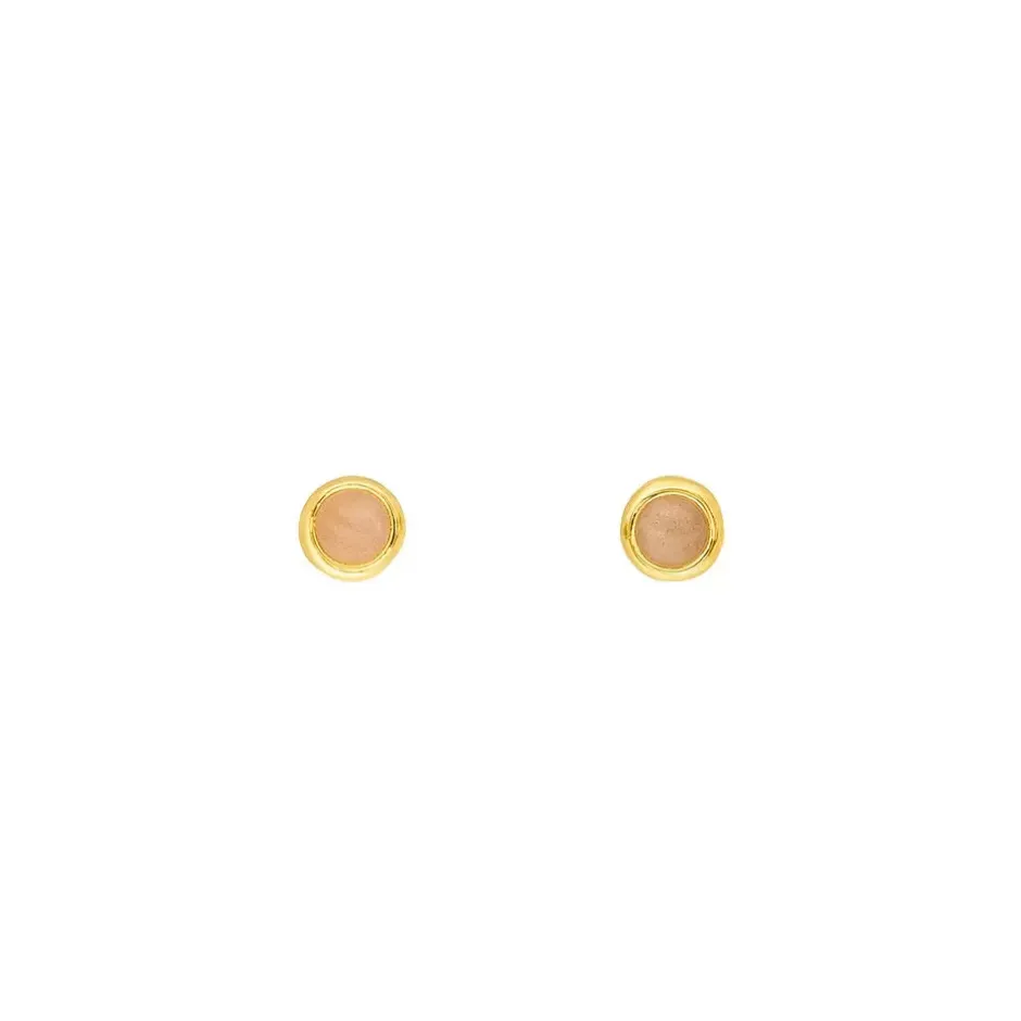 ohrstecker_pure_peach_mon_0-1.webp Ohrstecker Pure Peach Mondstein, 3mm, 18 K Gelbgold vergoldet-LEAF Sale