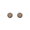 Ohrstecker SINGLE GEM, 925 Sterlingsilber, Rauchquarz-LEAF Clearance