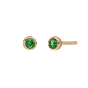 Ohrstecker Smaragd, 14 Karat Rosegold-LEAF Hot