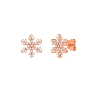 Ohrstecker Snowflake, 18 K Rosegold vergoldet-LEAF Clearance