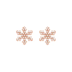 Ohrstecker Snowflake, 18 K Rosegold vergoldet-LEAF Clearance