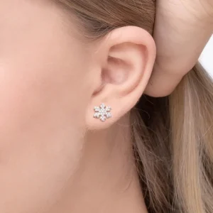 Ohrstecker Snowflake, 18 K Rosegold vergoldet-LEAF Clearance