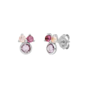 Ohrstecker Three Gems, Amethyst, 925 Sterlingsilber-LEAF Clearance