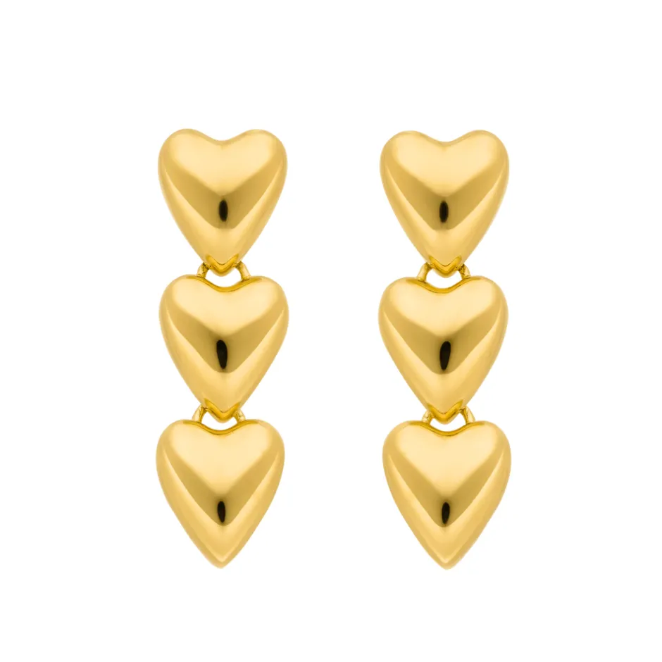 ohrstecker_three_hearts___0-1.webp Ohrstecker Three Hearts, 18 K Gelbgold vergoldet-LEAF Clearance