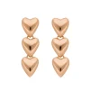 Ohrstecker Three Hearts, 18 K Rosegold vergoldet-LEAF Best