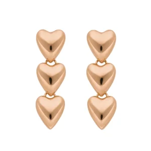 Ohrstecker Three Hearts, 18 K Rosegold vergoldet-LEAF Best