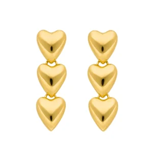 Ohrstecker Three Hearts, 18 K Gelbgold vergoldet-LEAF Hot