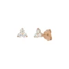 Ohrstecker Triple Zirkonia, 18 K Rosegold vergoldet-LEAF Fashion