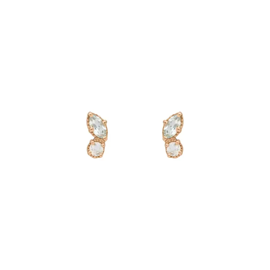 ohrstecker_two_gems_blaue_1-1.webp Ohrstecker Two Gems, Blauer Topas, 18 K Rosegold vergoldet-LEAF Fashion