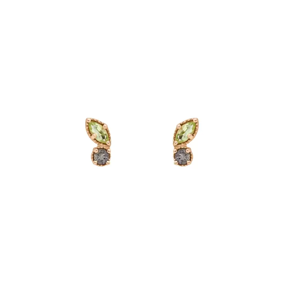 ohrstecker_two_gems_perid_1-2.webp Ohrstecker Two Gems, Peridot, 18 K Rosegold vergoldet-LEAF Outlet
