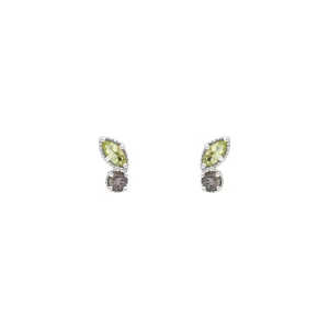 Ohrstecker Two Gems, Peridot, 925 Sterlingsilber-LEAF Best