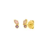 Ohrstecker Two Gems, Rosenquarz, 18 K Gelbgold vergoldet-LEAF Online