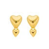 Ohrstecker Two Hearts, 18 K Gelbgold vergoldet-LEAF Best