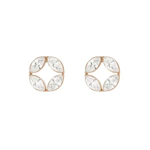 Ohrstecker Zirkonia Flower, 18 K Rosegold vergoldet-LEAF New