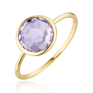Ring Amethyst, 14 Karat Gelbgold-LEAF Clearance