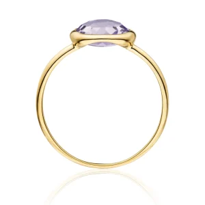 Ring Amethyst, 14 Karat Gelbgold-LEAF Clearance