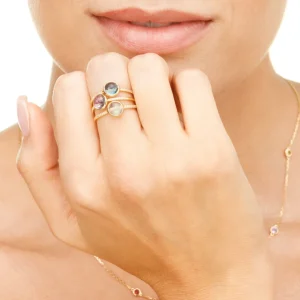 Ring Amethyst mit Diamanten, 14 Karat Gelbgold-LEAF Sale